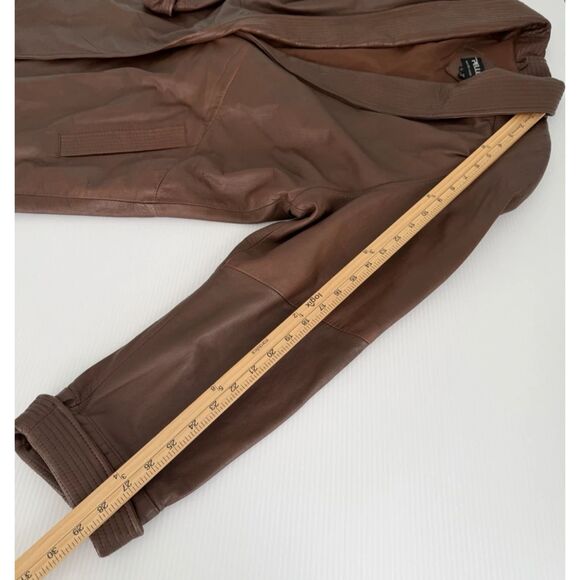 PELLE New York Milano 100% Leather Jacket Brown Women's Size L - Picture 8 of 12